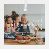 最高の孫娘 |引用文と写真ギフト ガラスオーナメント (裏面)