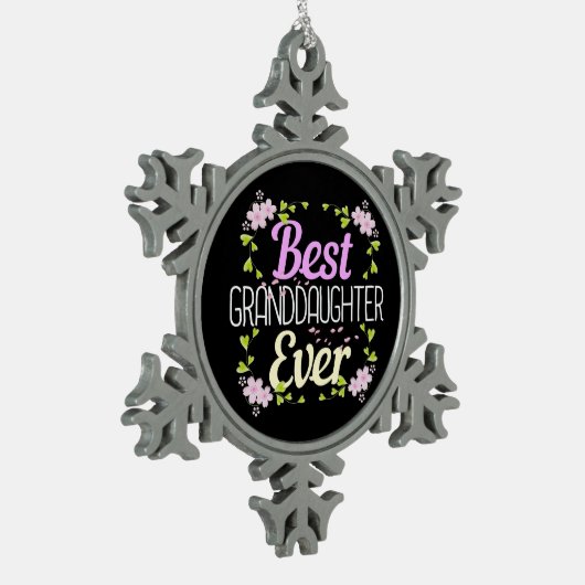 最高の孫娘Ever -フローラ スノーフレークピューターオーナメント (左)