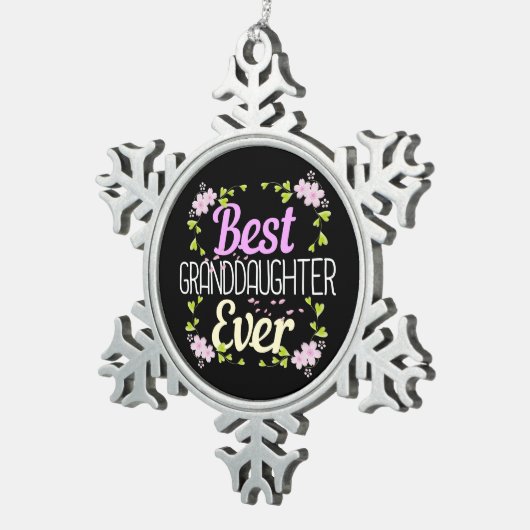 最高の孫娘Ever -フローラ スノーフレークピューターオーナメント (右)