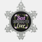 最高の孫娘Ever -フローラ スノーフレークピューターオーナメント (正面)