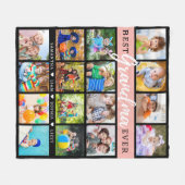 最高の孫16写真コラージュ フリースブランケット (正面(横))