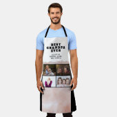 最高の孫4写真コラージュ エプロン (着用した状態)