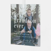最高の孫 |引用文と写真ギフト ガラスオーナメント (正面左)