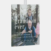 最高の孫 |引用文と写真ギフト ガラスオーナメント (正面右)