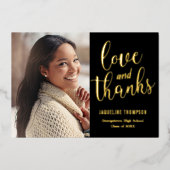 最高の実在フォイル卒業サンキューカード 箔招待状 (正面)