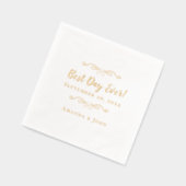 最高の実在日結婚のエレガント金ゴールド 箔ナプキン (左)