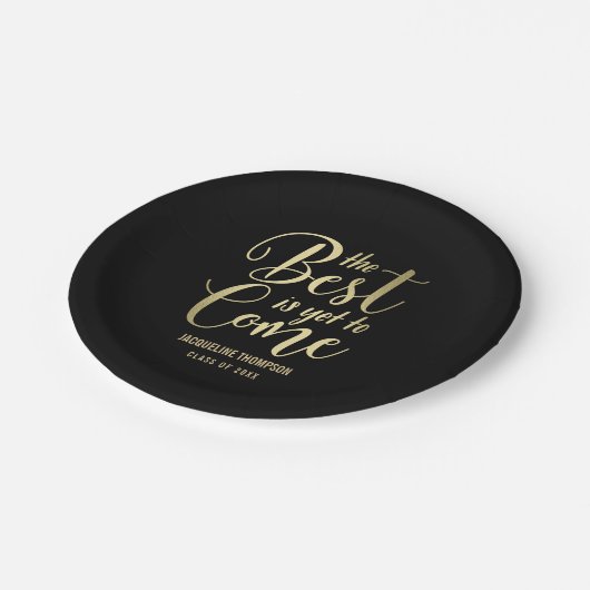 最高の将来の編集可能カラーの卒業プレート ペーパープレート (アングル)