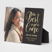 最高の将来編集可能カラー卒業額 フォトプラーク (側面)