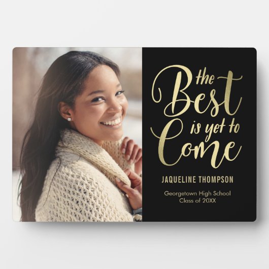最高の将来編集可能カラー卒業額 フォトプラーク (正面)
