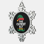 最高の小妖精や小人マッチングファミリークリスマス スノーフレークピューターオーナメント (右)