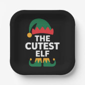 最高の小妖精や小人マッチングファミリークリスマス ペーパープレート (正面)