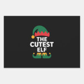 最高の小妖精や小人マッチングファミリークリスマス ラッピングペーパーシート (正面)