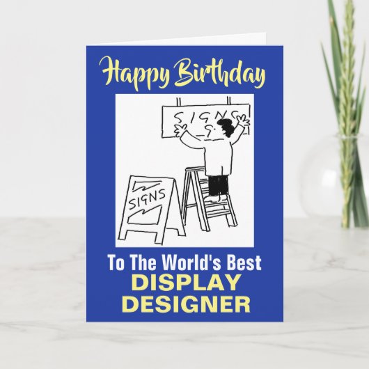 最高の展示スタンドディスプレイデザイナー誕生日 カード (正面)