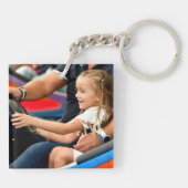 最高の市松模様にパパカスタムフォトブルー キーホルダー (裏面)