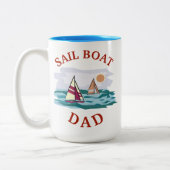 最高の帆船パパ父の日 ツートーンマグカップ (左)