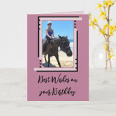 最高の希望にフォトラベンダー誕生日を追加 カード (黄色い花)