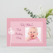 最高の希望!!!フォトバースデーパーティー招待状（ピンク） 招待状 (スタンド正面)
