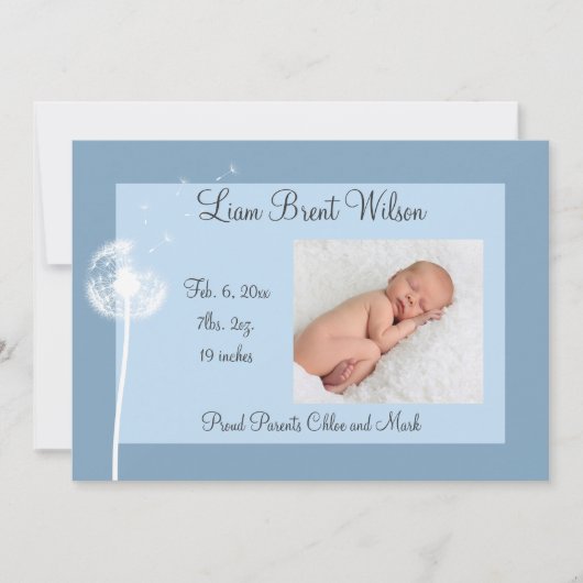 最高の希望!!!出産発表1 （青） 案内状 (正面)