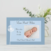 最高の希望!!!出産発表1 （青） 案内状 (スタンド正面)