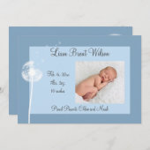 最高の希望!!!出産発表1 （青） 案内状 (正面/裏面)