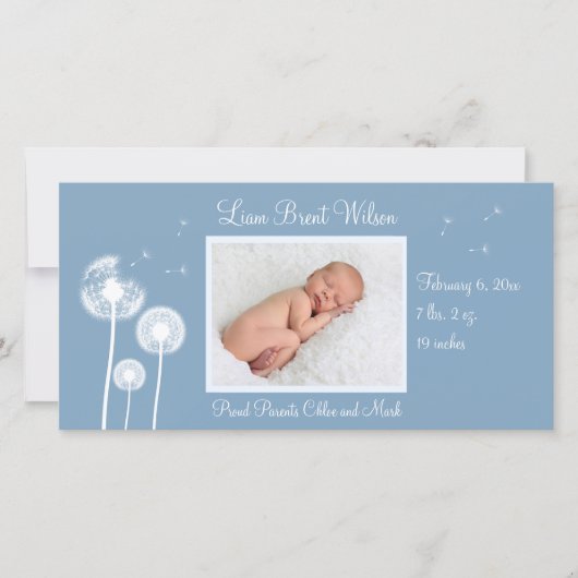 最高の希望!!!誕生のお知らせ2 （青） 案内状 (正面)