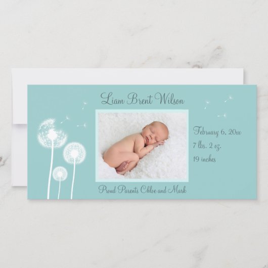 最高の希望!!!誕生発表2 (ターコイズ) 案内状 (正面)