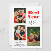 最高の年だ!シンプル家族の写真コラージュ シーズンカード (正面)