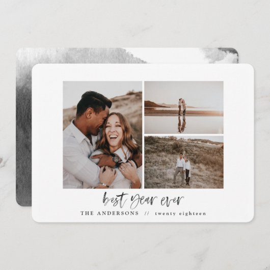 最高の年の水の色のフォトフラットカード (正面/裏面)