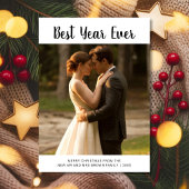 最高の年を祝う 遊び心あふれるホリデー カップルカード シーズンカード