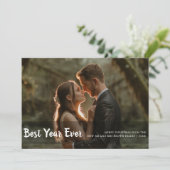 最高の年を迎えるエレガントなカップルのホリデーカード シーズンカード (スタンド正面)