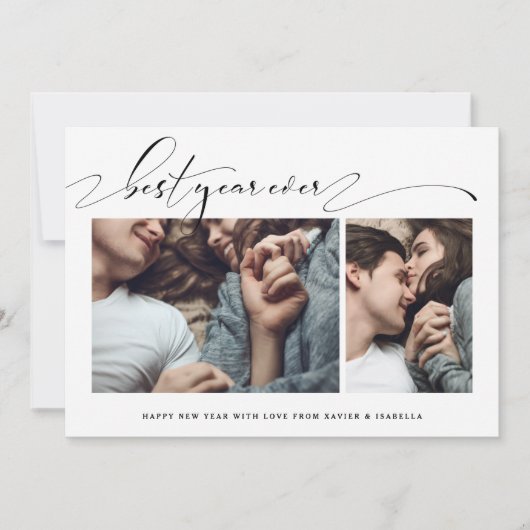 最高の年2回の写真コラージュ年賀状 シーズンカード (正面)