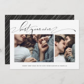 最高の年2回の写真コラージュ年賀状 シーズンカード (正面/裏面)