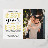 最高の年 |お正月の写真実在 箔シーズンカード (正面)