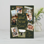 最高の年!8家族の写真スクラップブックコラージュ 箔シーズンカード (立ち正面)