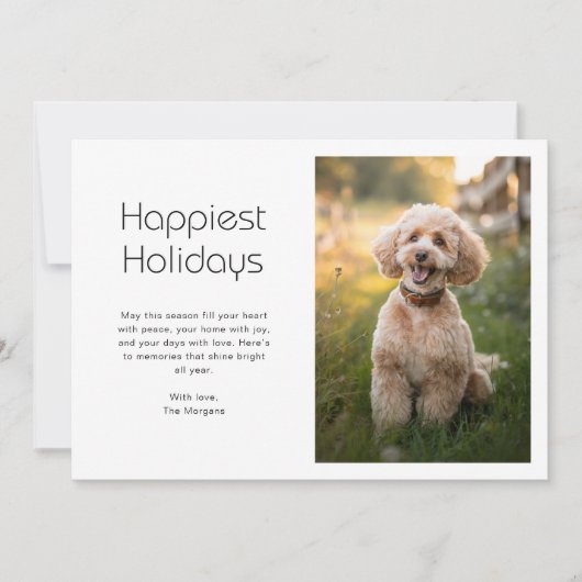 最高の幸せな休日かわいい犬の写真クリスマスカード シーズンカード (正面)