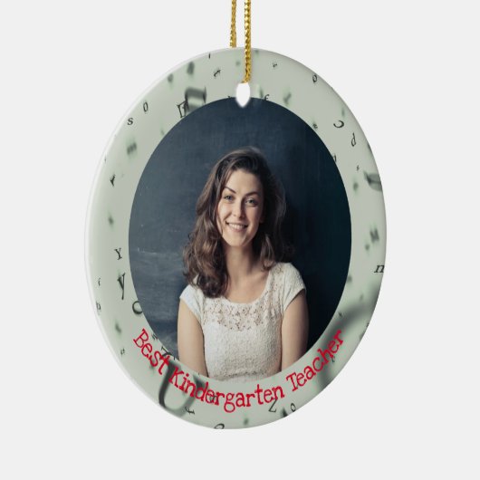 最高の幼稚園先生カスタム文字年写真 セラミックオーナメント (右)