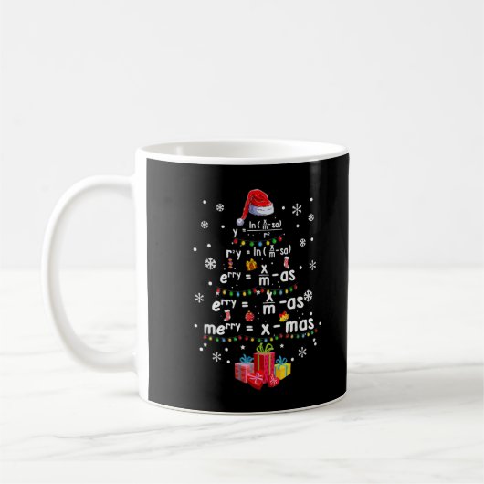 最高の幾何学Math Science先生クリスマスツリー コーヒーマグカップ (左)