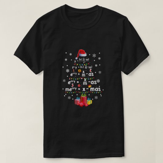 最高の幾何学Math Science先生クリスマスツリー Tシャツ (デザイン正面)