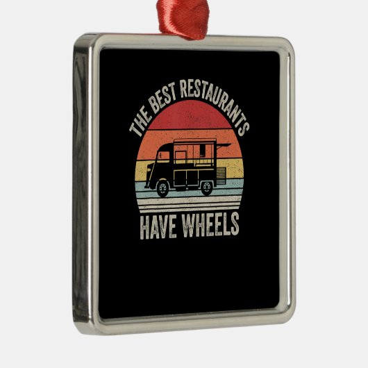 最高の店に車輪あり|フードタコトラックのギフト メタルオーナメント (右)
