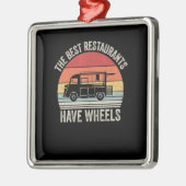 最高の店に車輪あり|フードタコトラックのギフト メタルオーナメント (左)