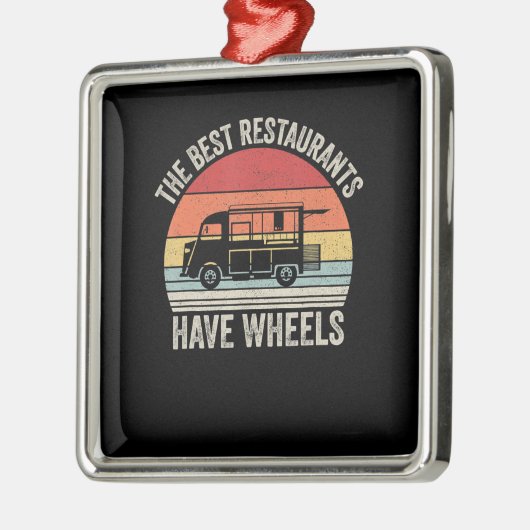 最高の店に車輪あり|フードタコトラックのギフト メタルオーナメント (左)