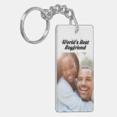 最高の彼氏フォトブラック3D文字 キーホルダー (正面左)