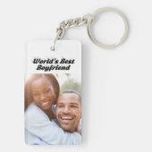 最高の彼氏フォトブラック3D文字 キーホルダー (裏面)