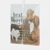 最高の彼氏 |引用文と写真ギフト ガラスオーナメント (正面左)