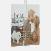 最高の彼氏 |引用文と写真ギフト ガラスオーナメント (正面右)