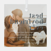 最高の彼氏 |引用文と写真ギフト ガラスオーナメント (裏面)