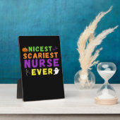 最高の怖いナース史上最高のハロウィーンクラシック フォトプラーク (側面)