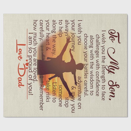 最高の息子の贈り物 |マイソン引用文 ラッピングペーパー (フラット)