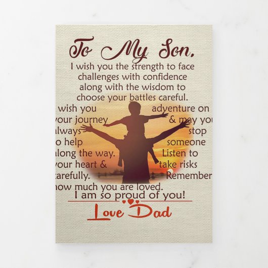 最高の息子の贈り物 |マイソン引用文 三つ折り案内状 (カバー)