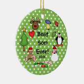 最高の息子へ クリスマス オブジェ セラミックオーナメント (右)